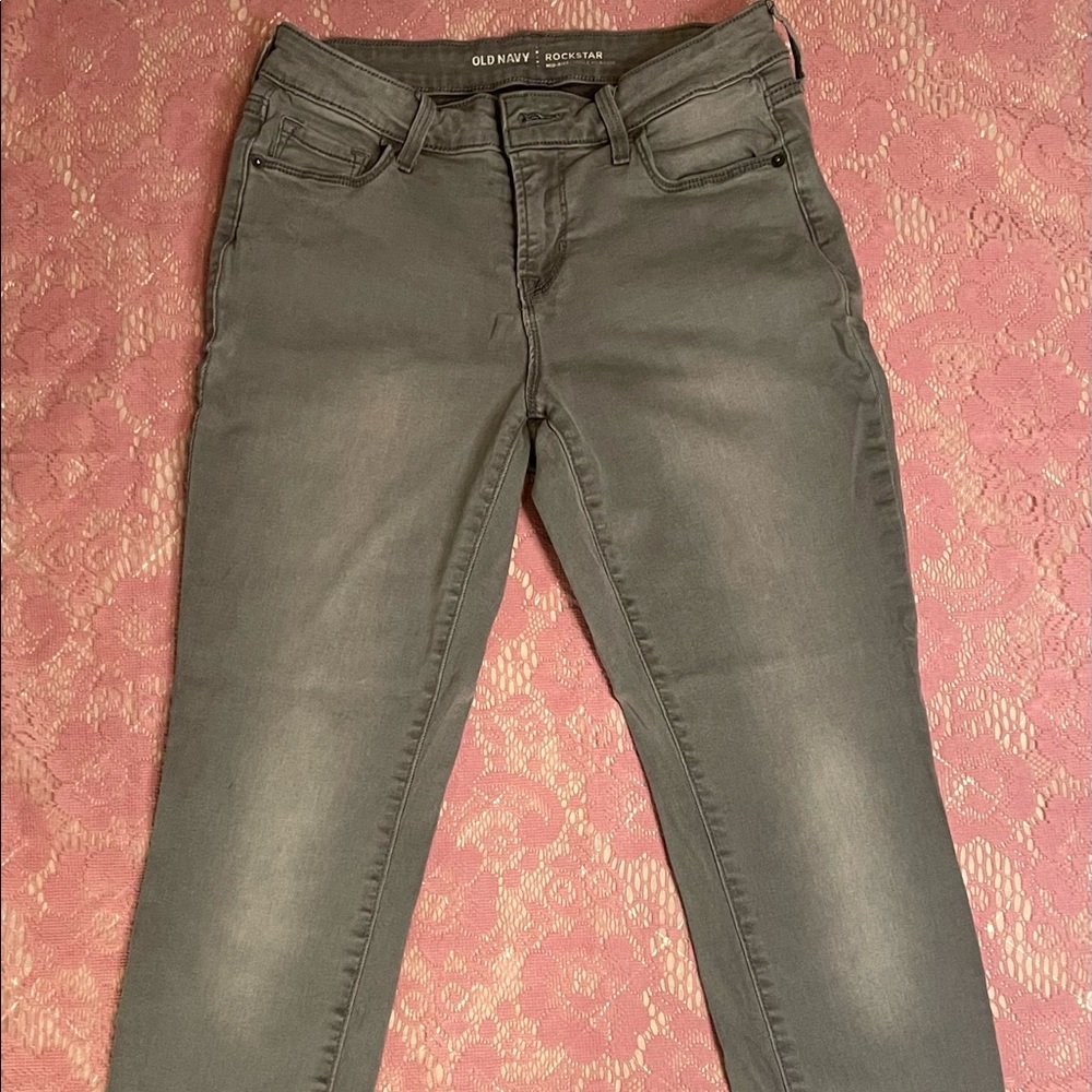 Old Navy Rockstar Jeans, Grey, Size 6 Petite